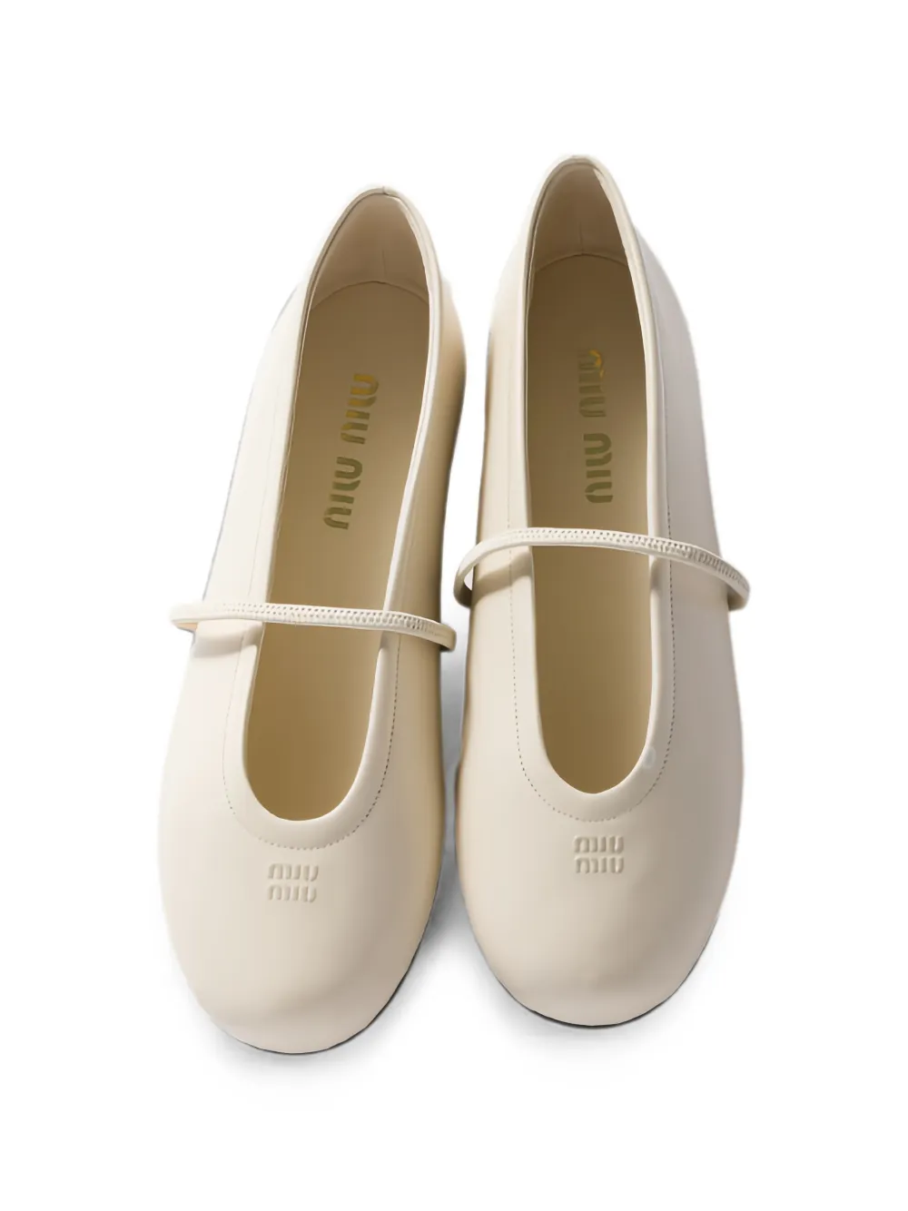 Miu leather ballet flats Beige