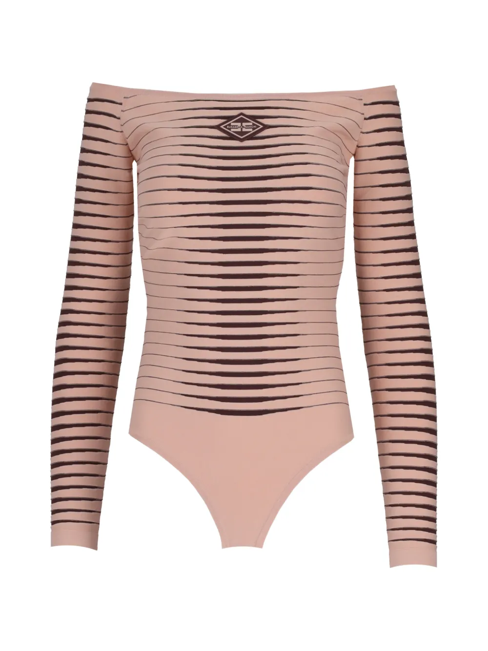 Elisabetta Franchi striped off-shoulder top - Rosa
