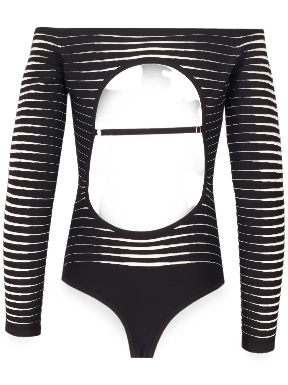 Elisabetta Franchi Gebreide body met jacquard en zebra Zwart