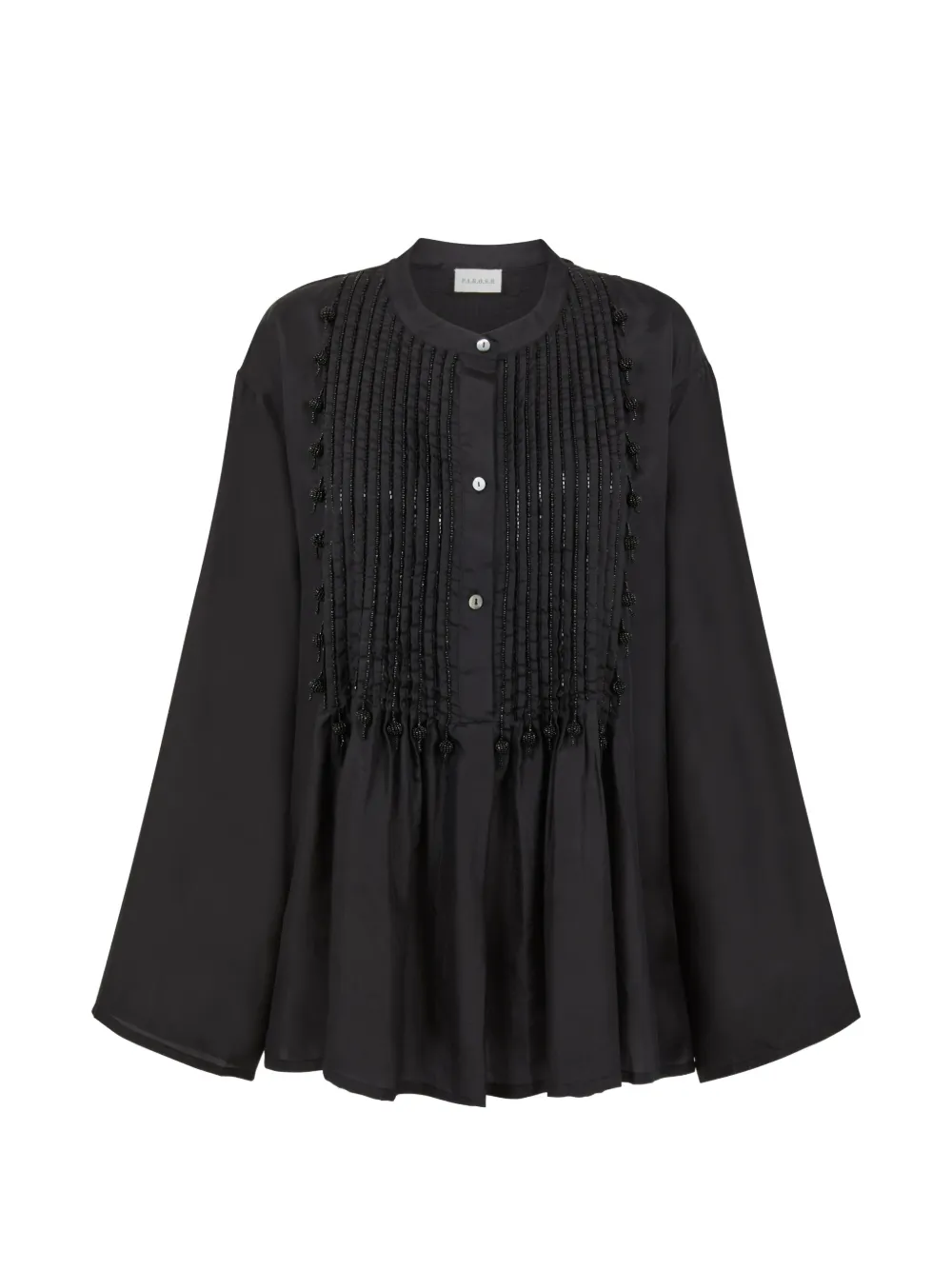 P.A.R.O.S.H. bead-embellished pleated blouse - Nero
