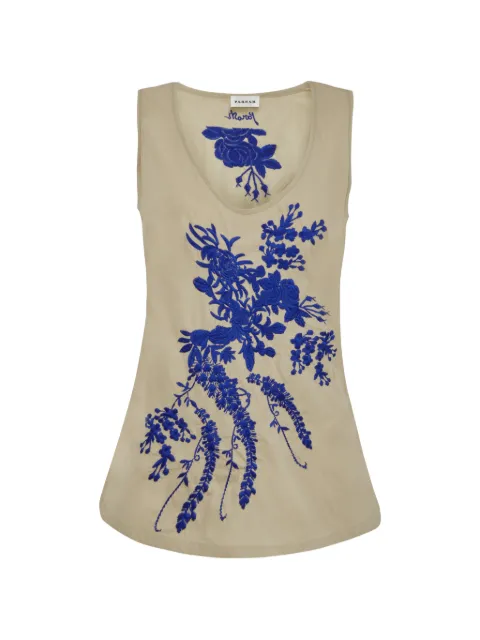 P.A.R.O.S.H. floral-embroidered sleeveless blouse