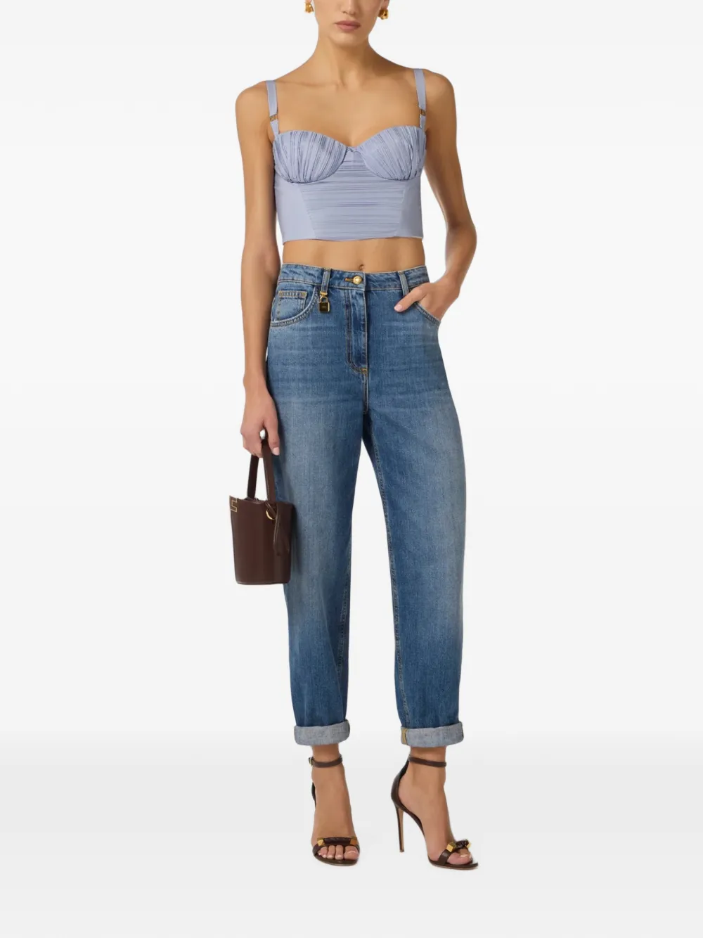 Elisabetta Franchi Gestreepte top Blauw