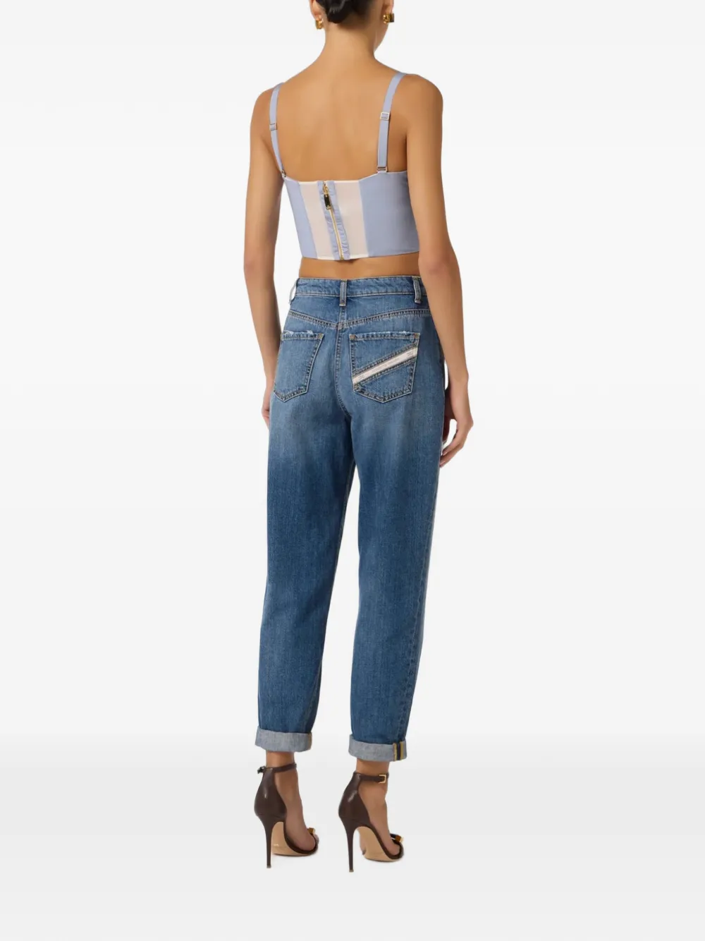 Elisabetta Franchi Gestreepte top Blauw