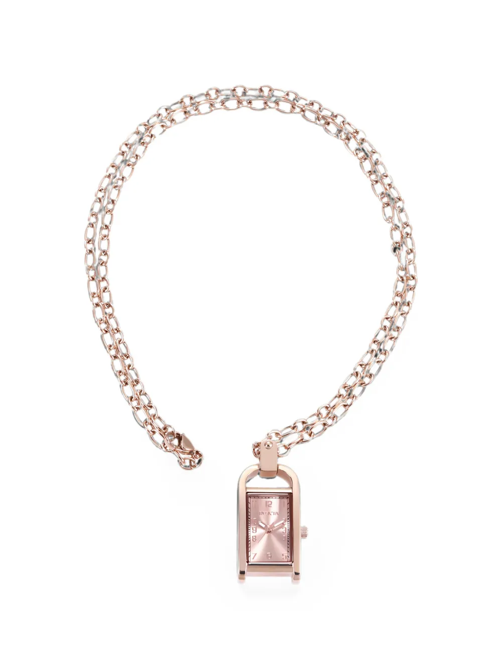 Invicta rectangular-frame 17.5mm necklace watch - Rosa