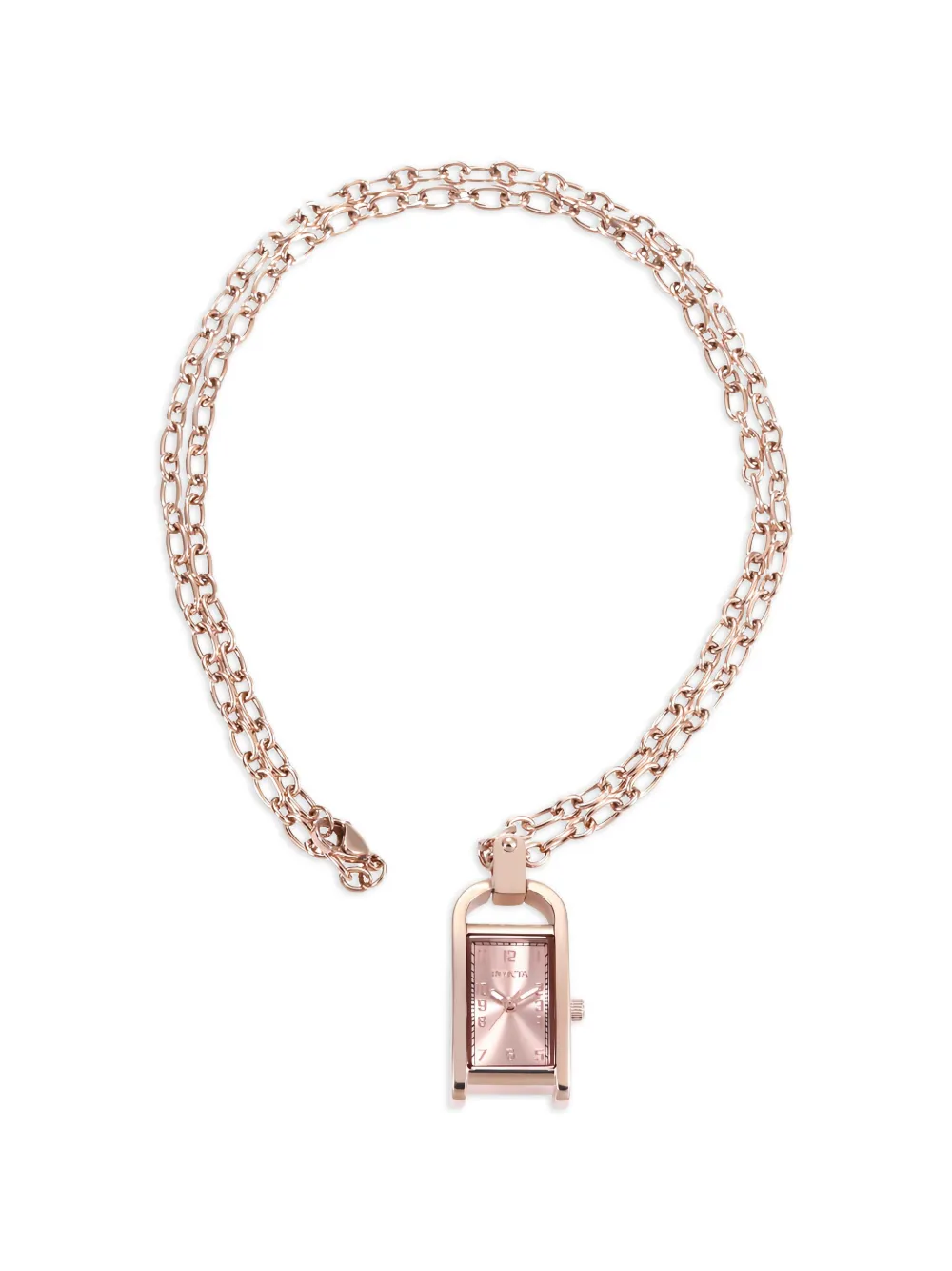 Invicta rectangular-frame 17.5mm necklace watch - Rosa