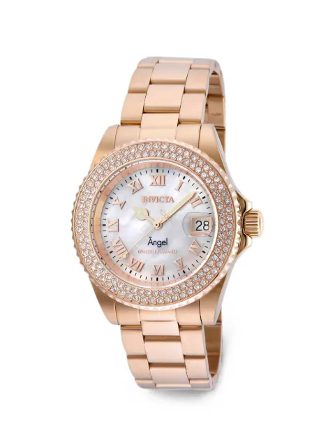 Invicta Angel crystal-bezel 40mm watch