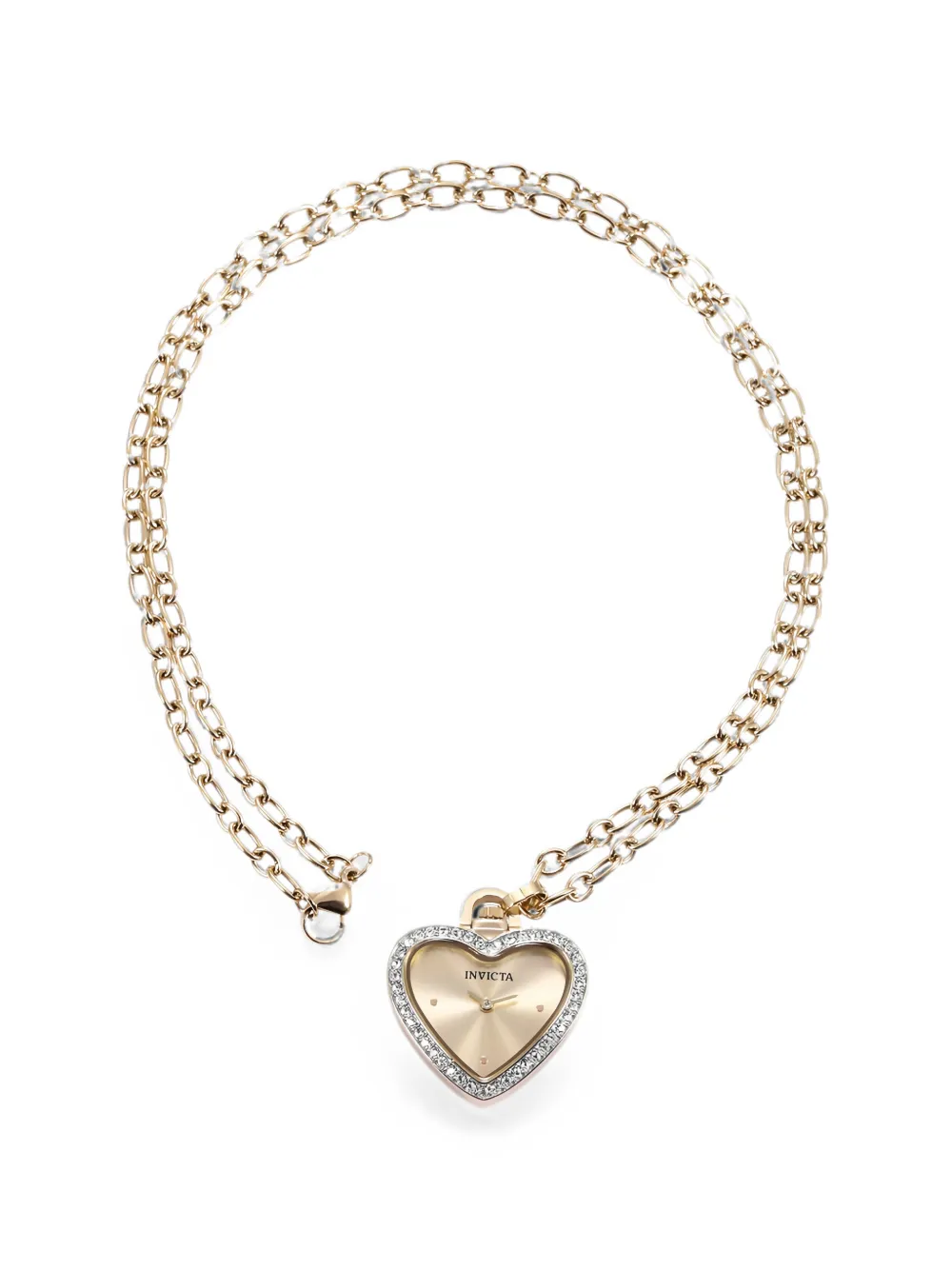 Invicta necklace heart-shaped crystal-embellished 28mm watch - Oro