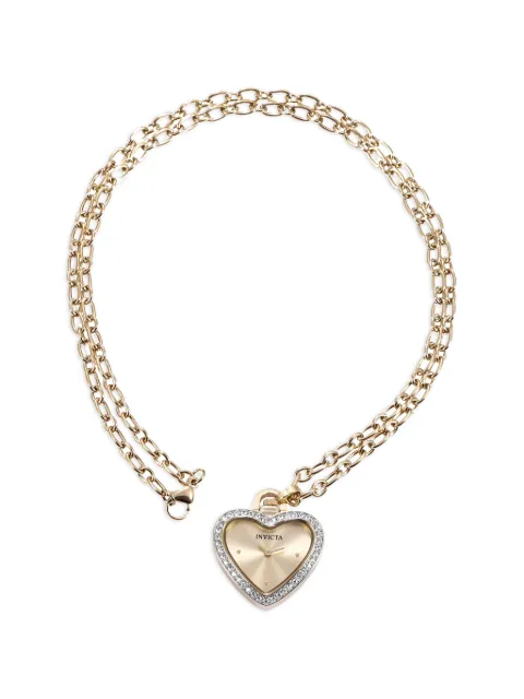 Invicta necklace heart-shaped crystal-embellished 28mm watch 