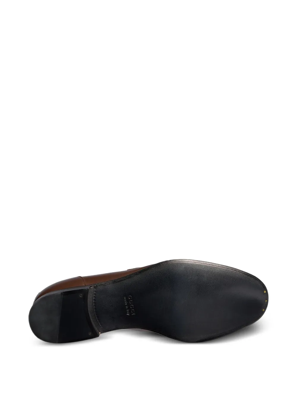 Gucci Horsebit platte loafers met Web-streep Bruin