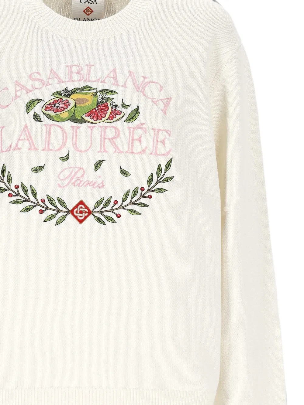 Casablanca x Laduree trui met ronde hals Wit