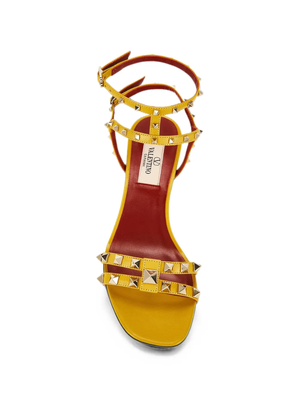 Valentino Garavani Rockstud leather sandals Geel