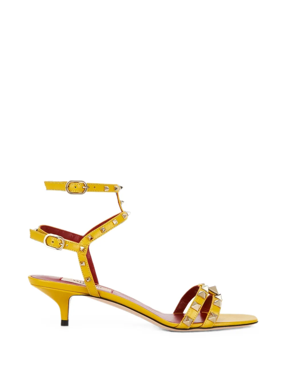 Valentino Garavani Rockstud leather sandals Geel