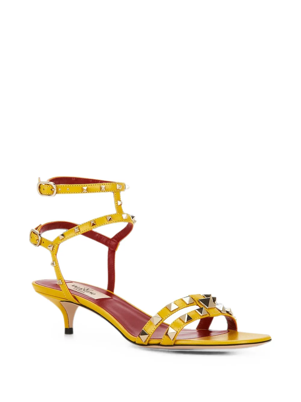Valentino Garavani Rockstud leather sandals Geel