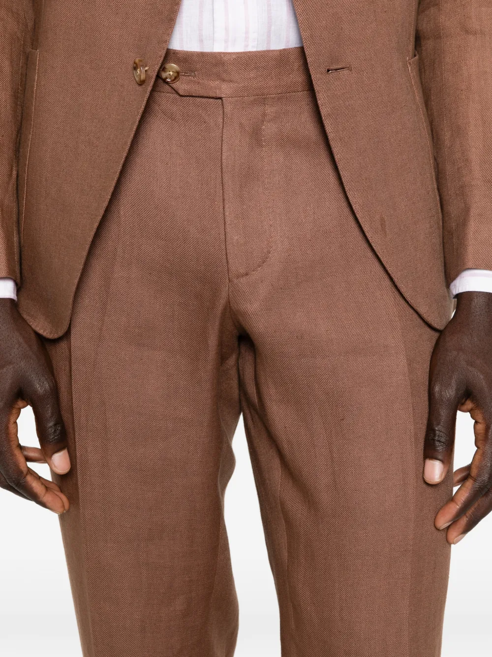 Lardini Broek met elastische tailleband Bruin