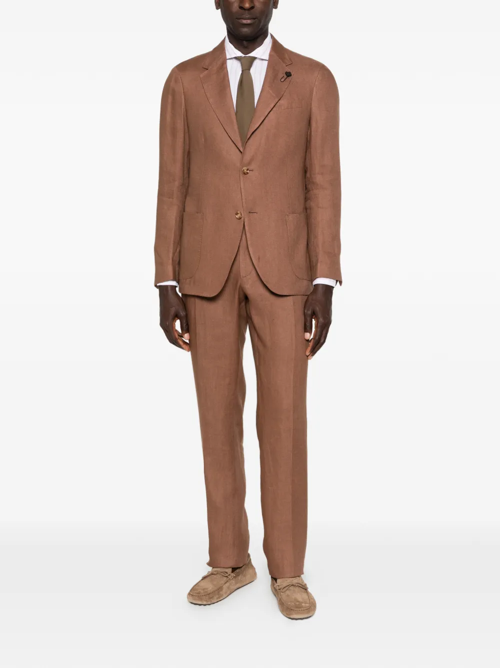 Lardini Broek met elastische tailleband Bruin