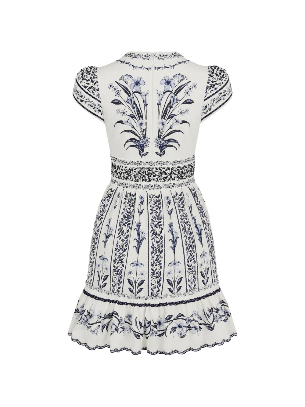 FARM Rio Mini-jurk met bloemenprint en ruches Wit