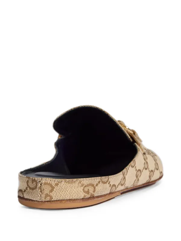 Gucci Ragazzo Horsebit GG Supreme Mules | Neutrals | FARFETCH