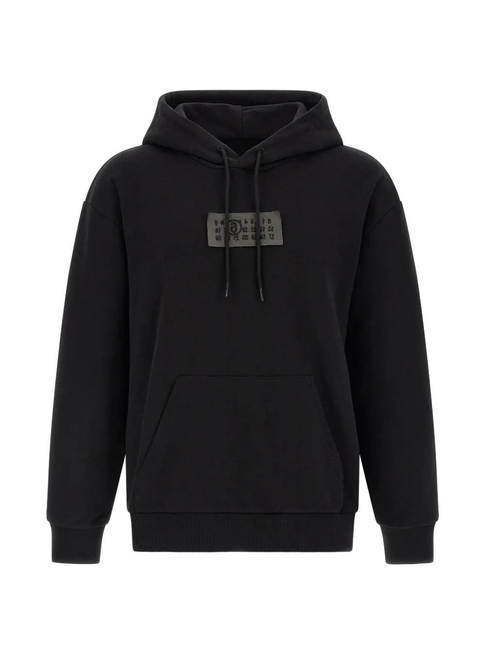 MM6 Maison Margiela logo-patch drawstring hoodie - Nero
