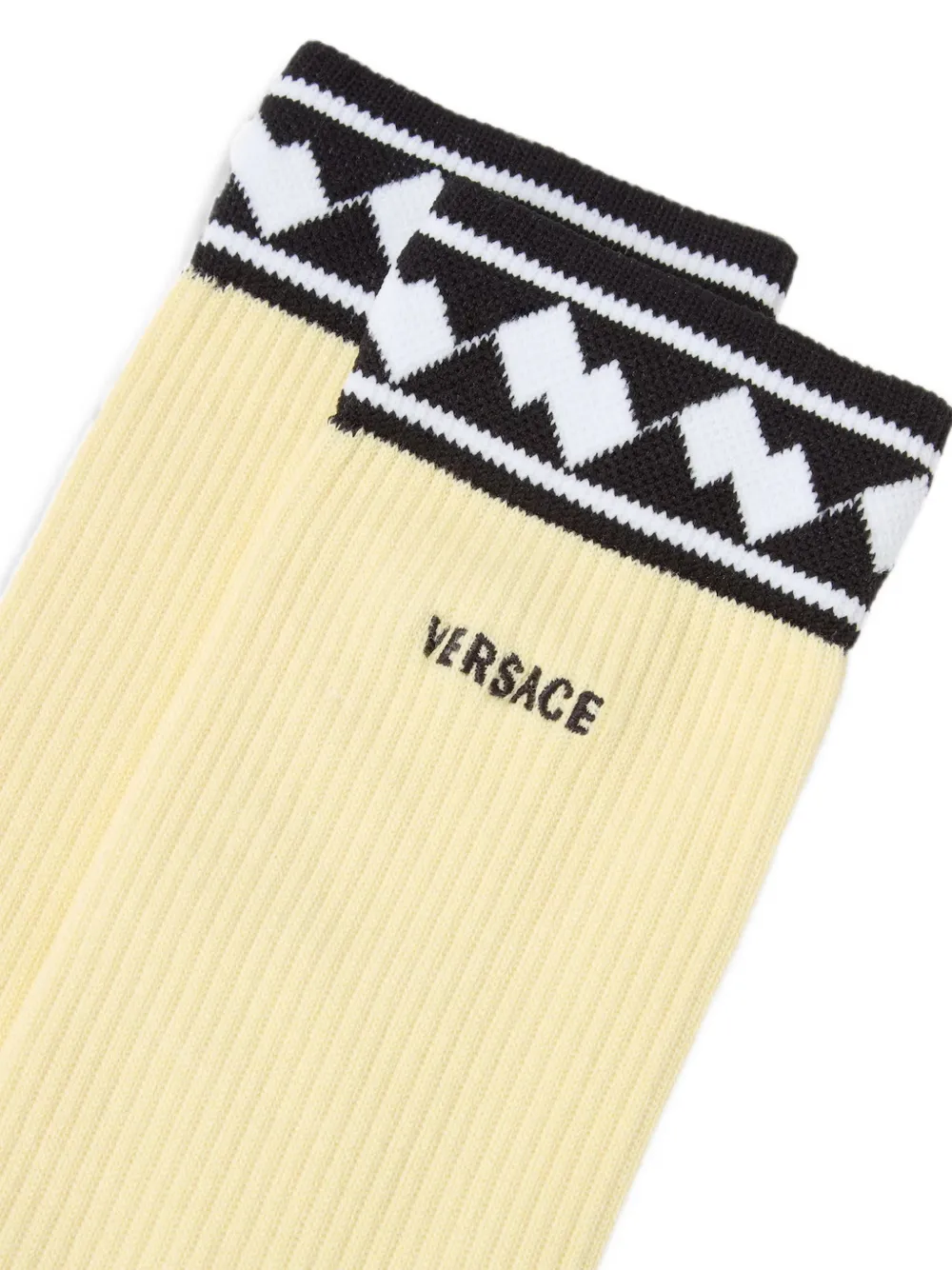 Versace Geribbelde sokken Geel
