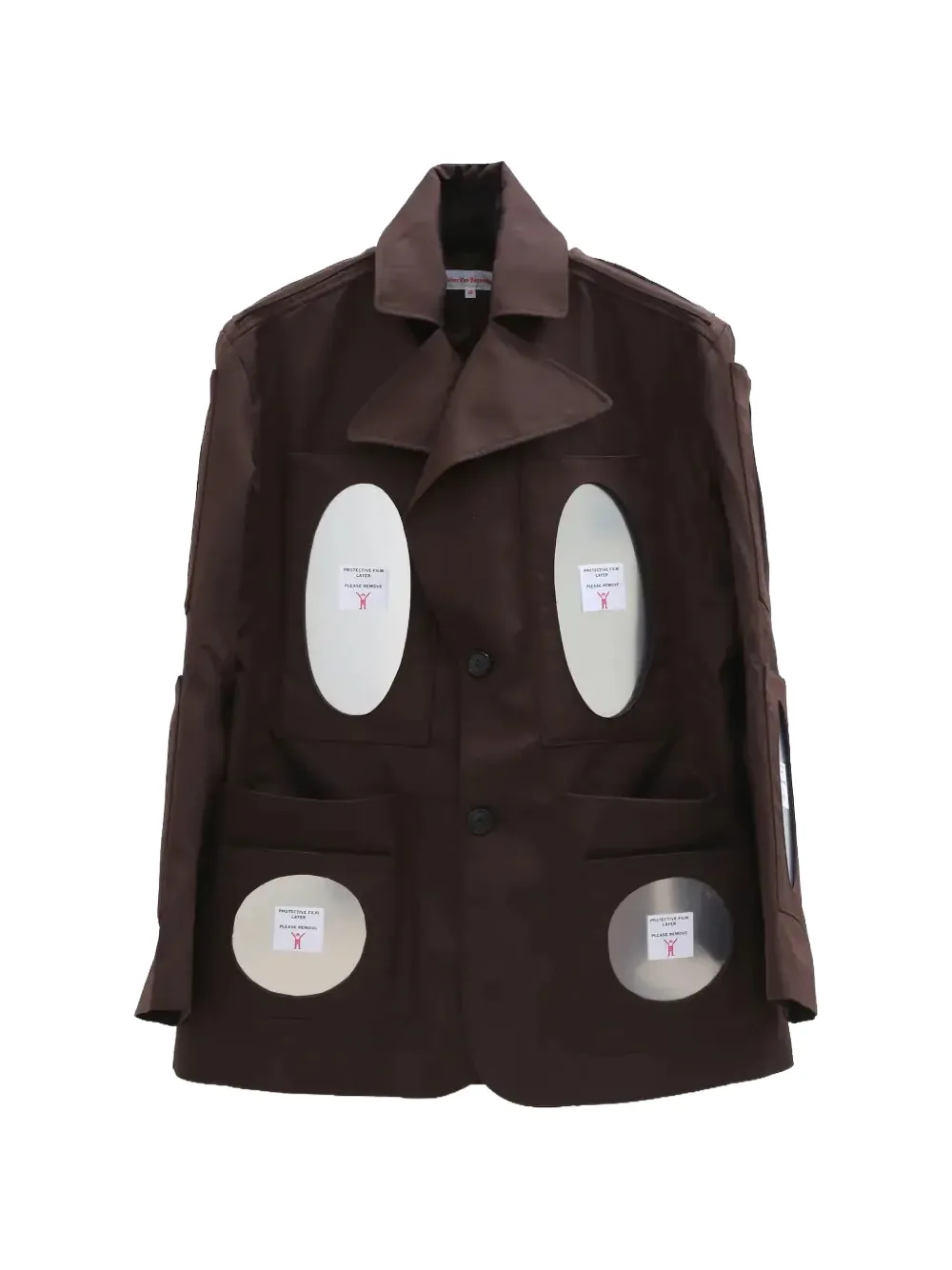Walter Van Beirendonck mirror-detail notch-lapel jacket - Marrone