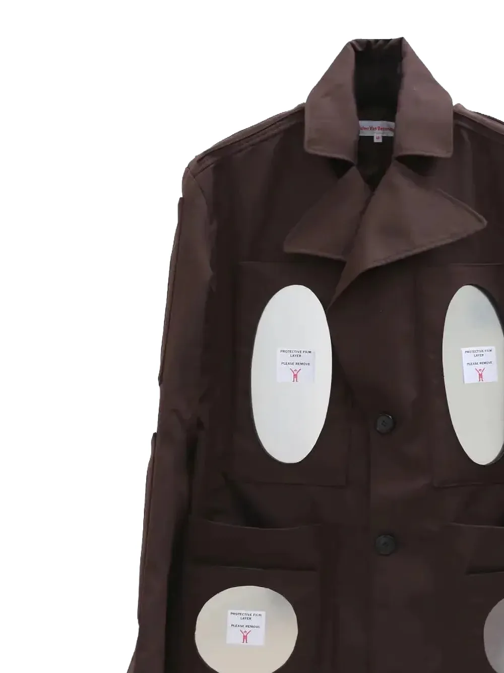 Walter Van Beirendonck Mirror-detail Notch-lapel Jacket in Brown, view 2