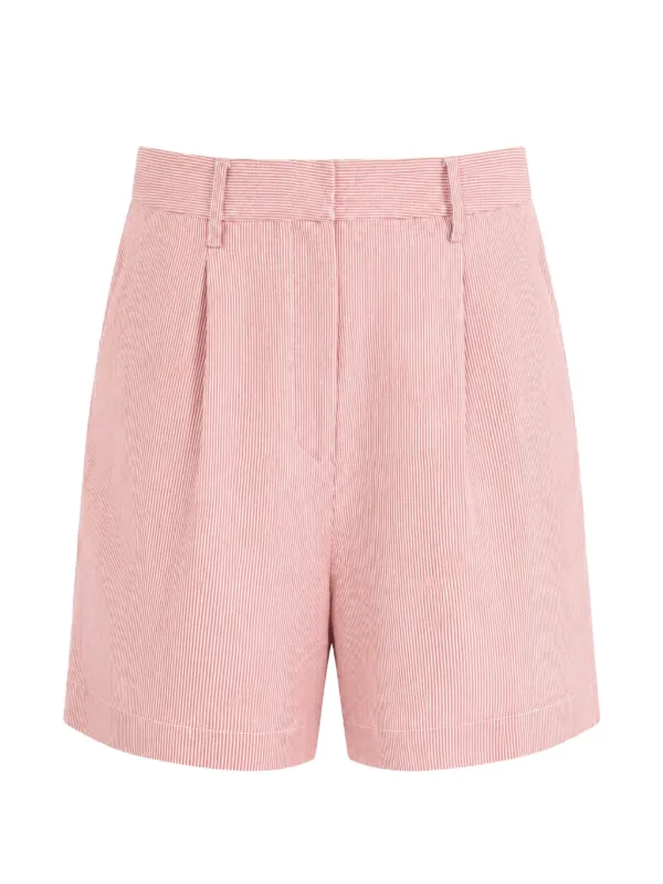 Twp Henry St Pinstripe Shorts in Red