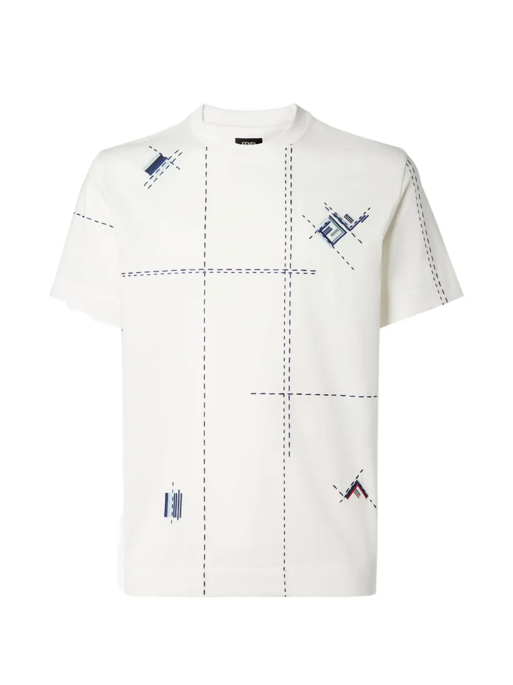 FENDI short-sleeve logo-embroidered T-shirt - Weiß