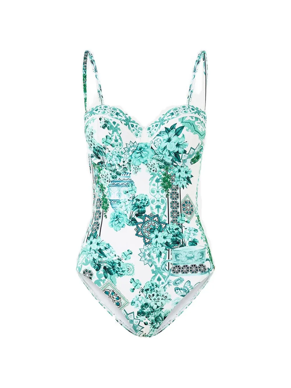 Camilla underwire moulded-cup swimsuit - White