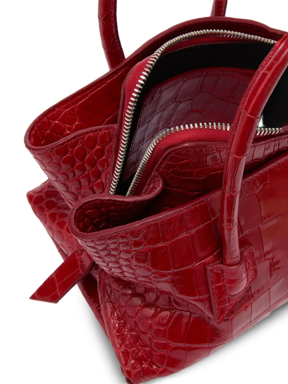 The Attico Shopper met krokodillen-reliëf Rood