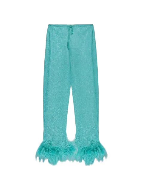 Oséree feather-trim trousers