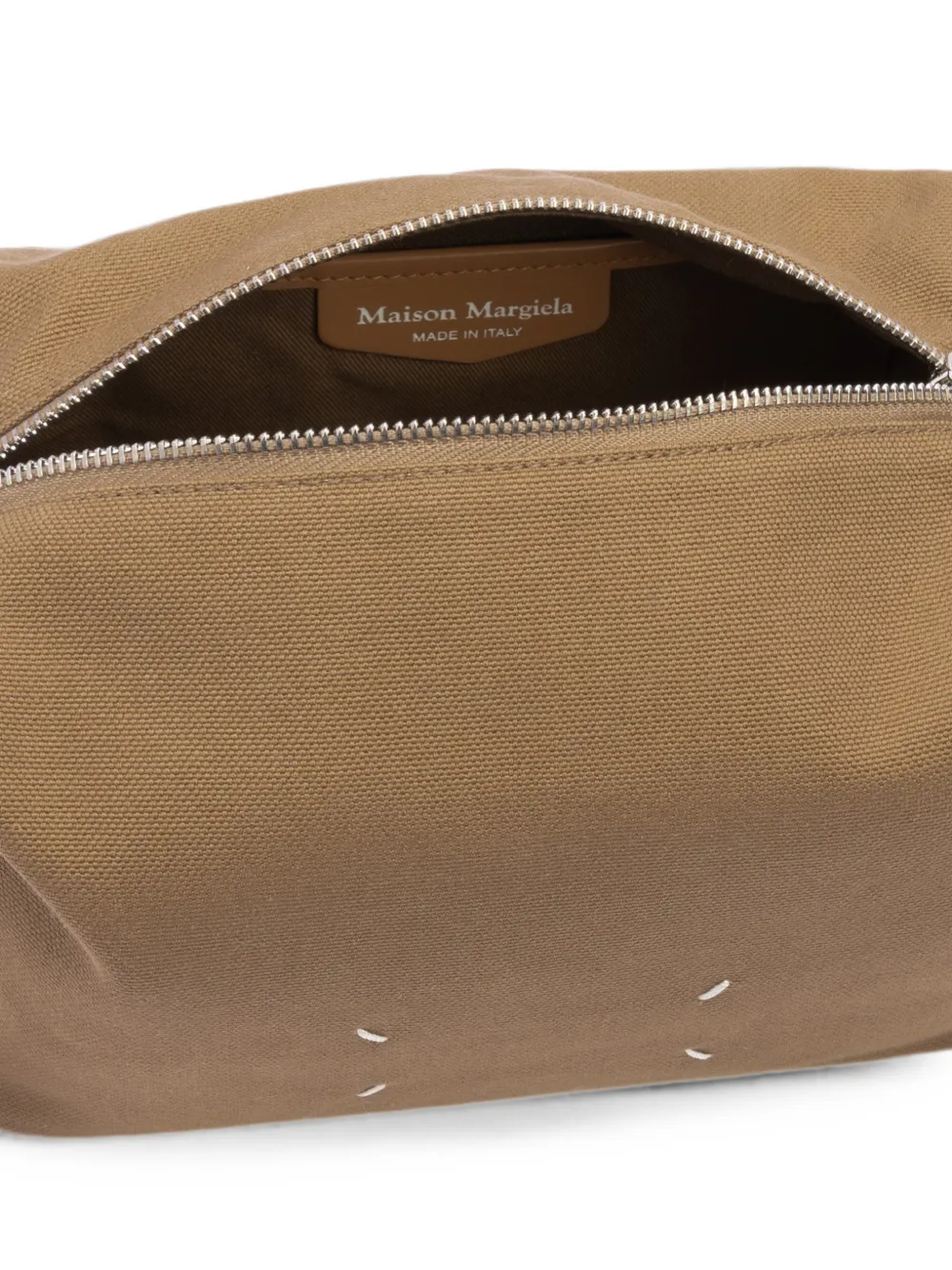 Maison Margiela Signature schoudertas met vier stiksels Beige