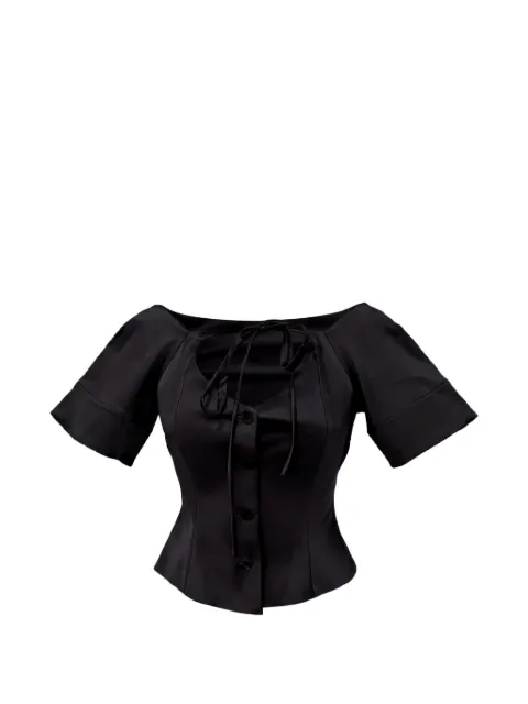 GANNI blusa con cuello halter y botones
