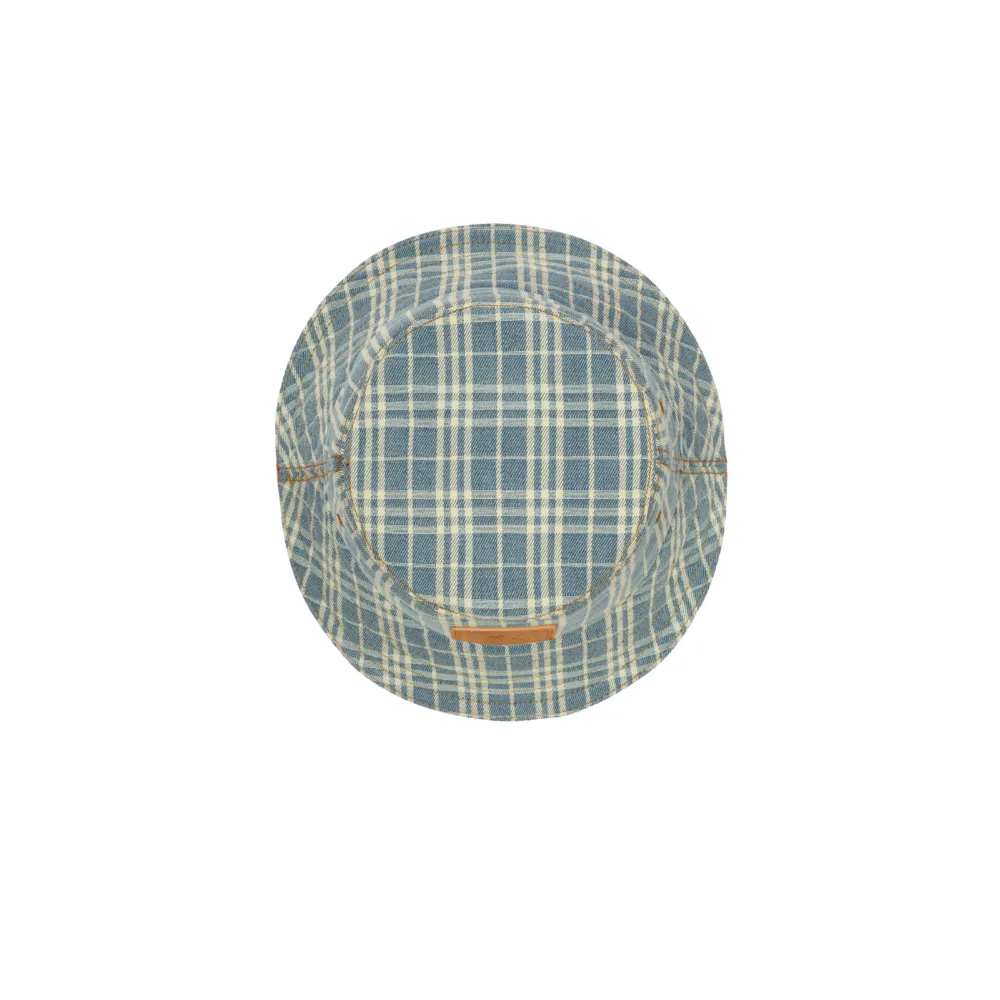 Burberry Geruite denim vissershoed Blauw