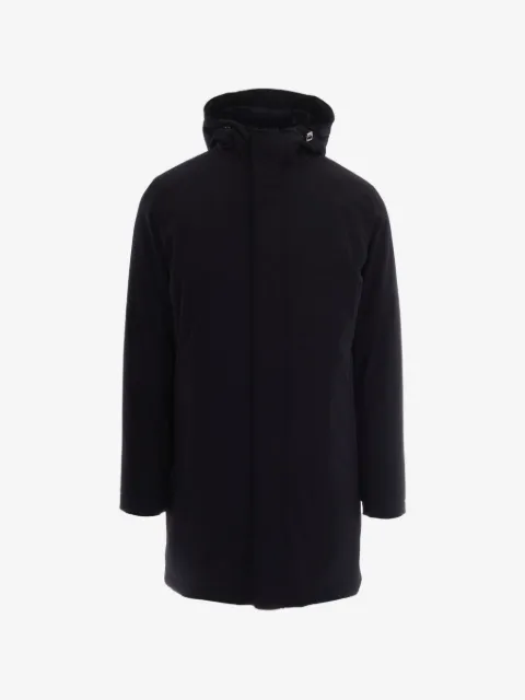 Herno hooded concealed-fastening coat