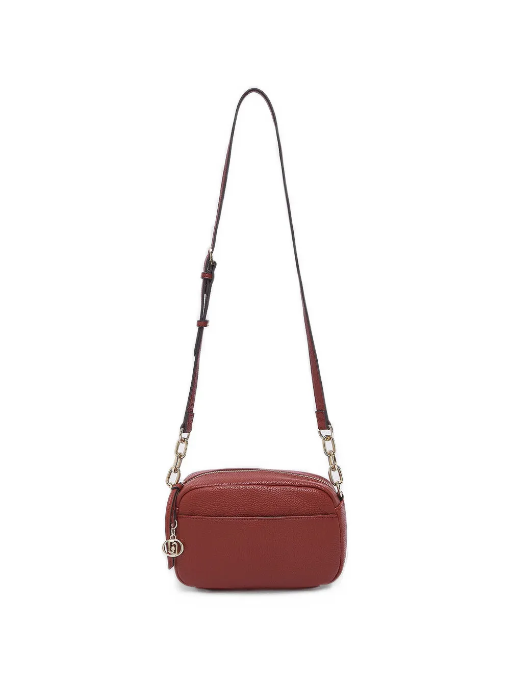 LIU JO Medium crossbodytas met bewerkt effect en logoplakkaat Rood