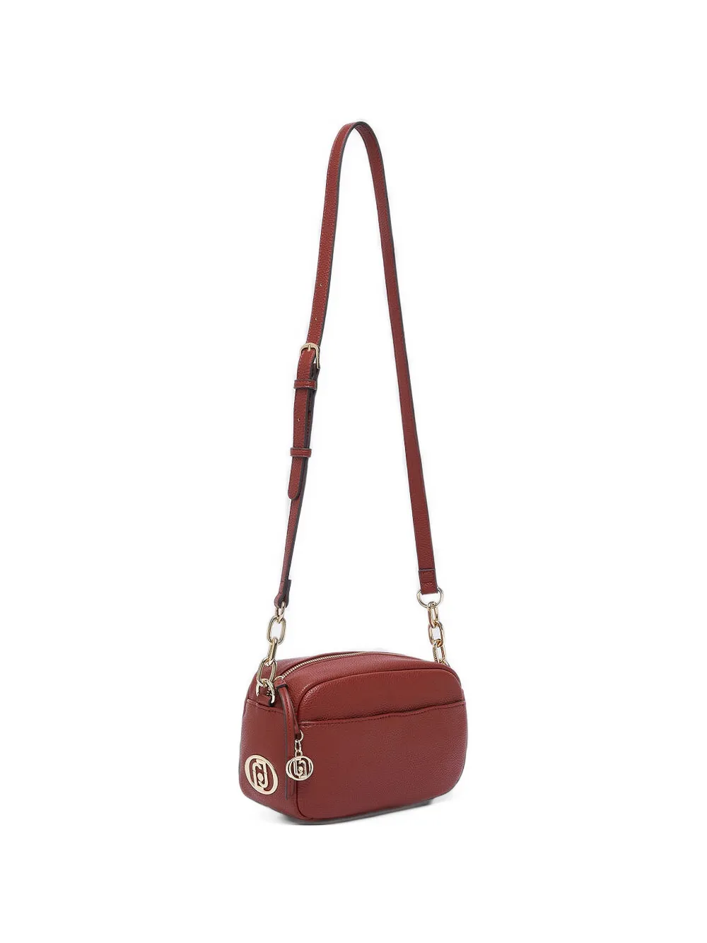 LIU JO medium logo-plaque grained-effect cross body bag - Rosso
