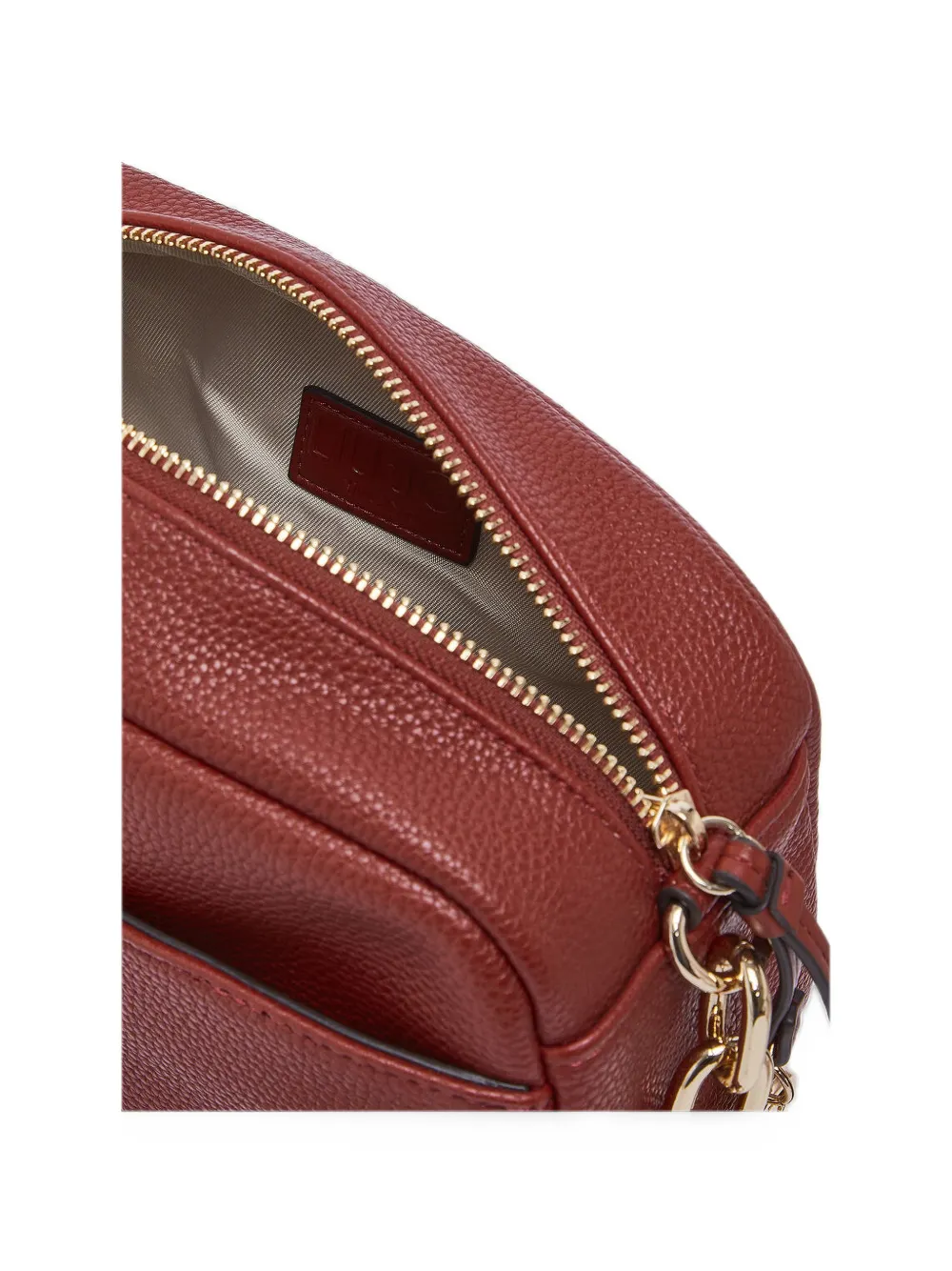 LIU JO Medium crossbodytas met bewerkt effect en logoplakkaat Rood