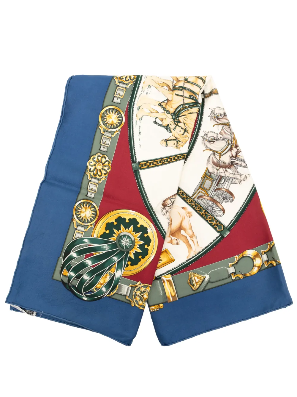 Hermès Pre-Owned Foulard Chevaux de Trait in seta 90 1990-2000 - Blu