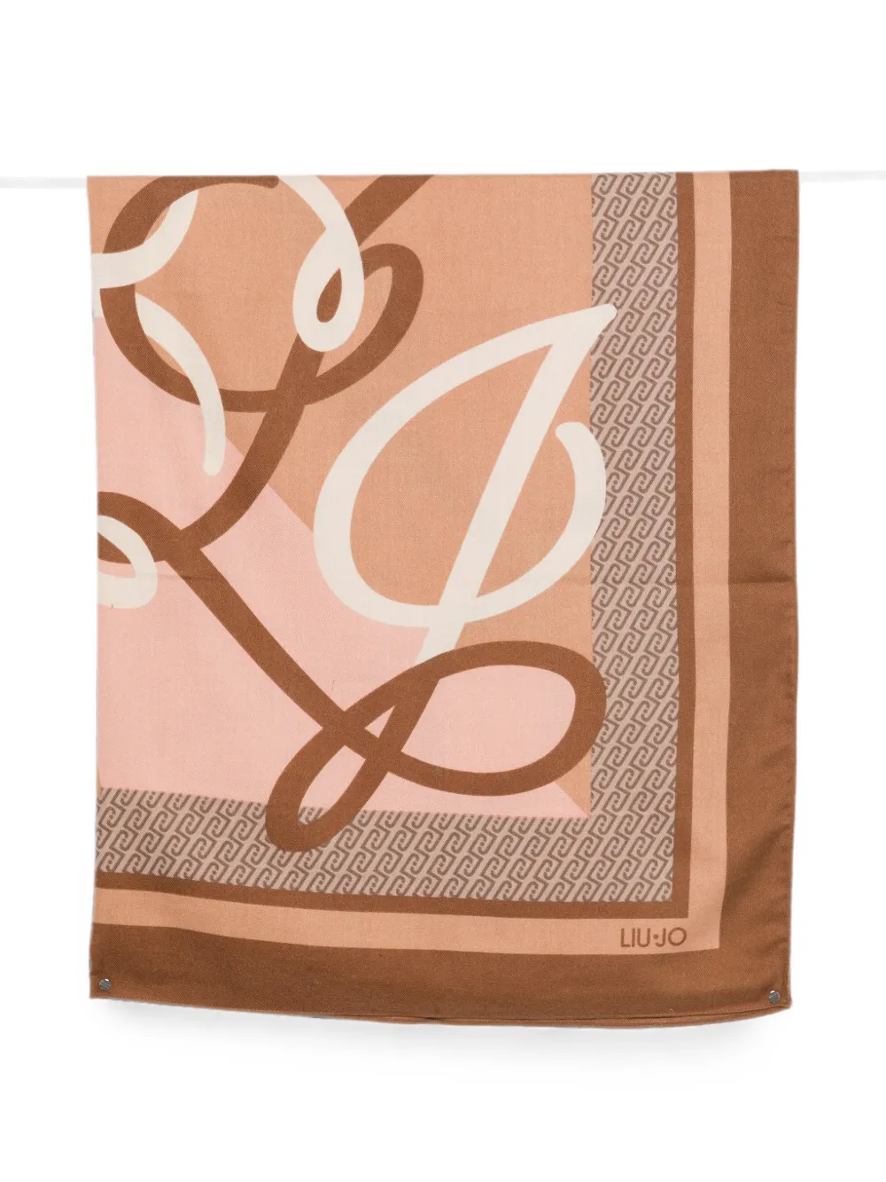 LIU JO logo-print square scarf - Nude