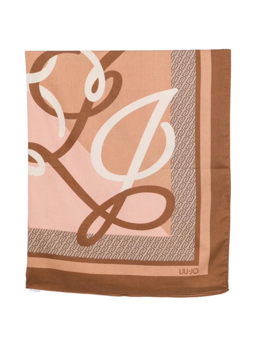 LIU JO logo-print square scarf - Toni neutri
