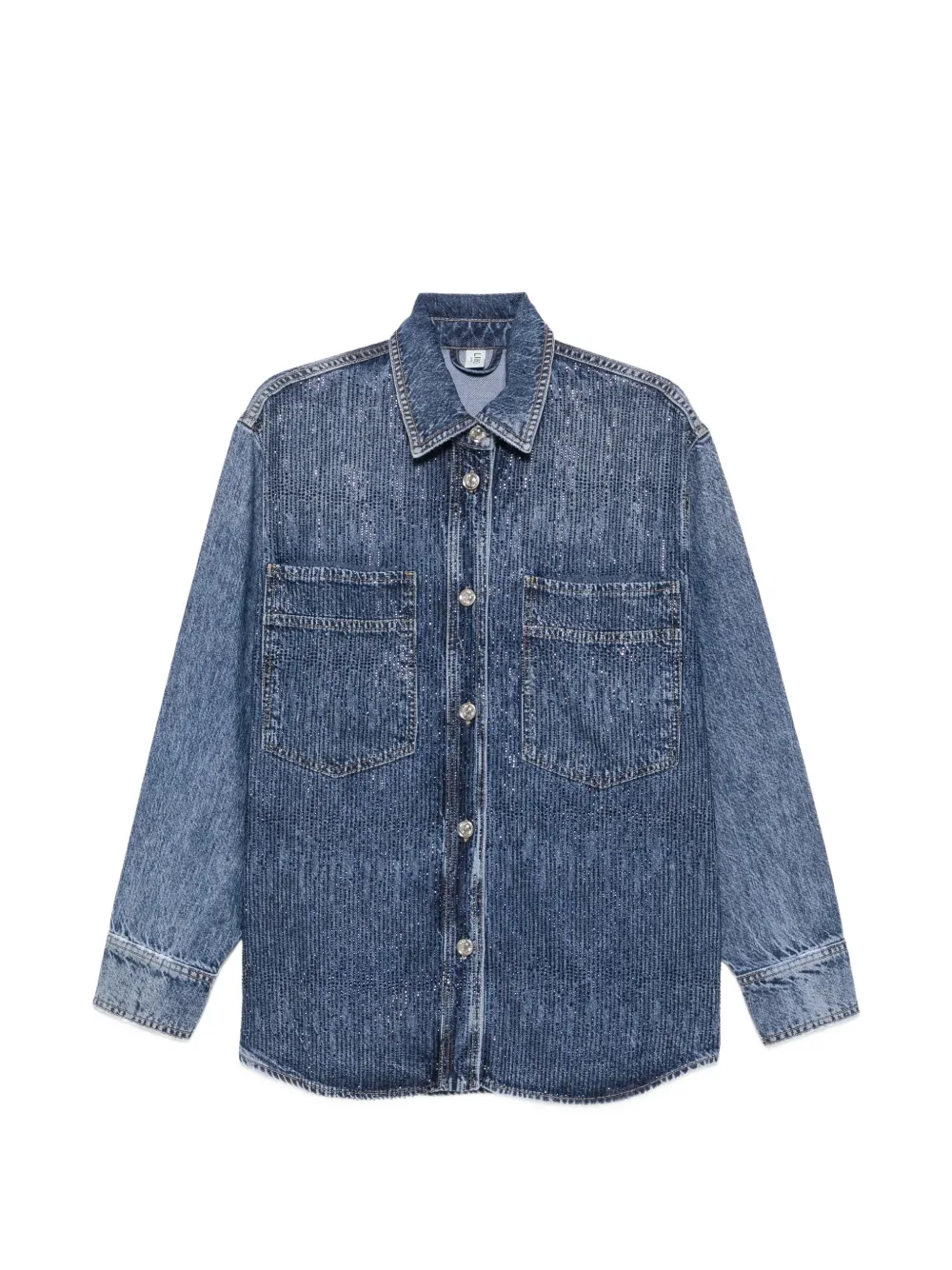 LIU JO rhinestone-embellished denim shirt