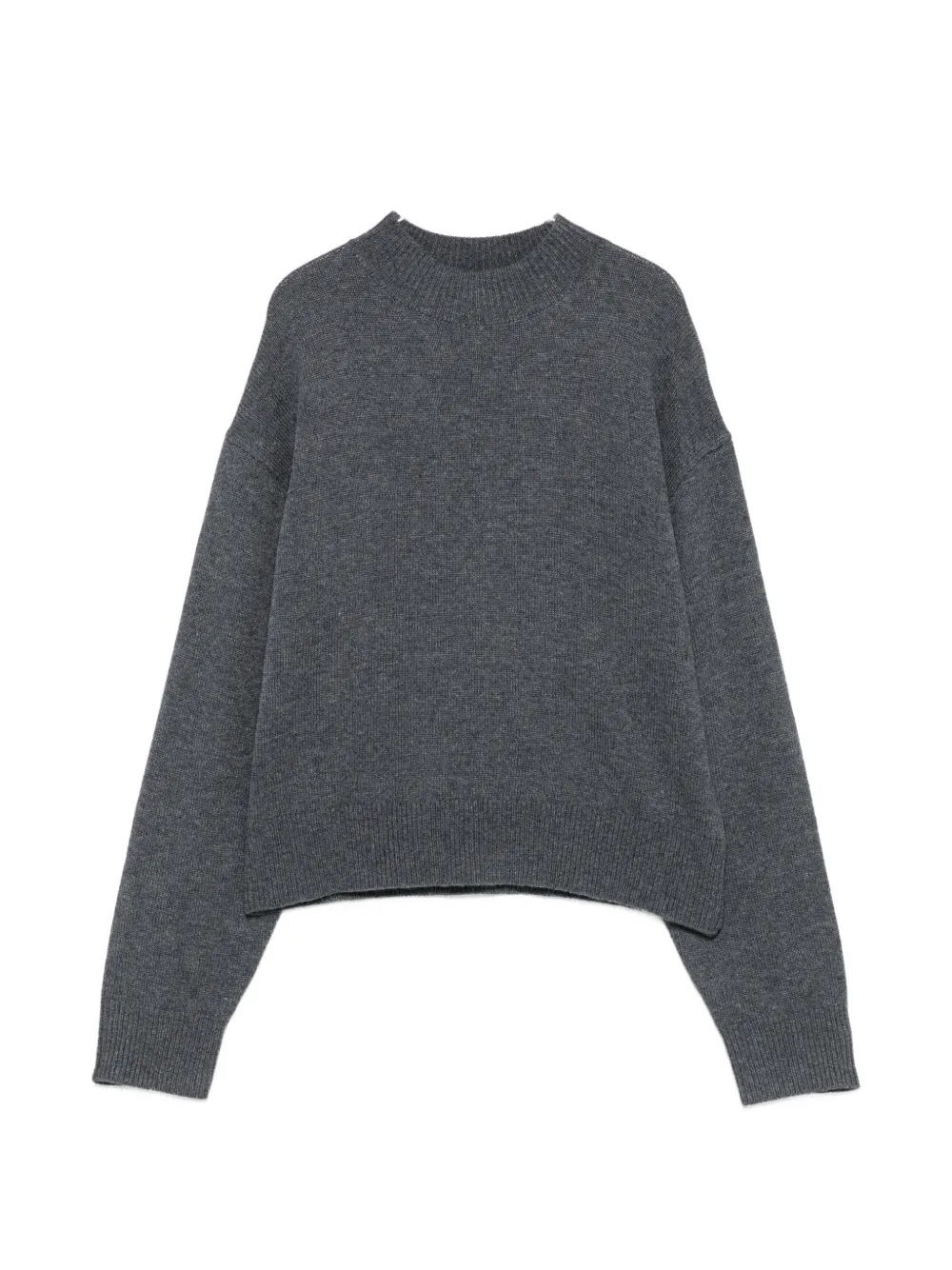 PINKO ribbed-trim mock-neck sweater - Grau