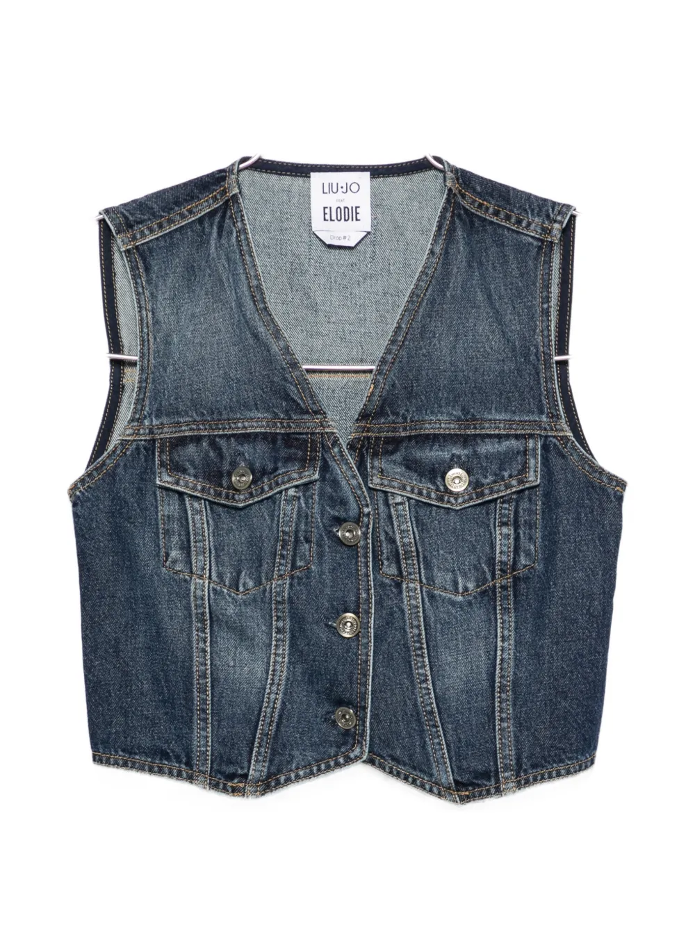 LIU JO x Elodie sleeveless denim jacket - Blau