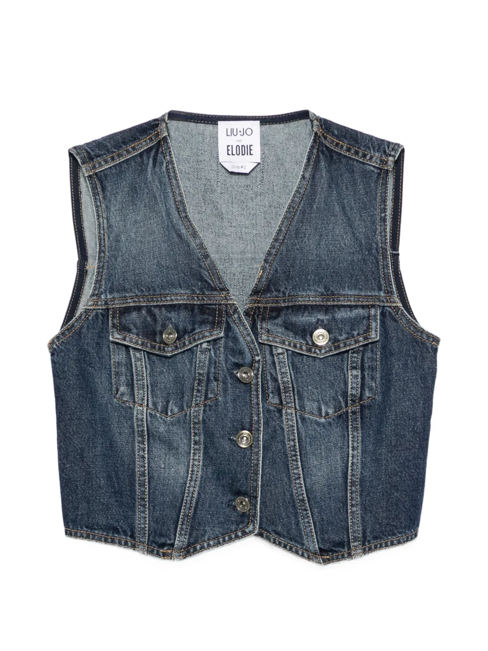 LIU JO x Elodie sleeveless denim jacket - Blu