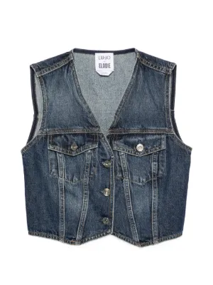 MM6 Maison Margiela ストーンウォッシュ デニムベスト | ブルー