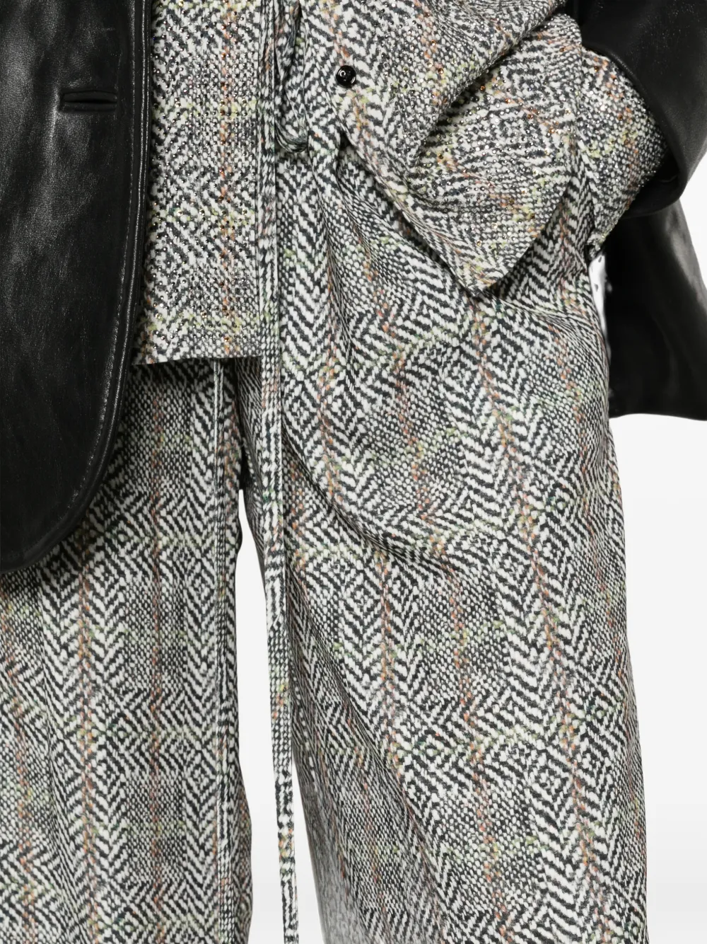 Ermanno Scervino chevron drawstring trousers Zwart