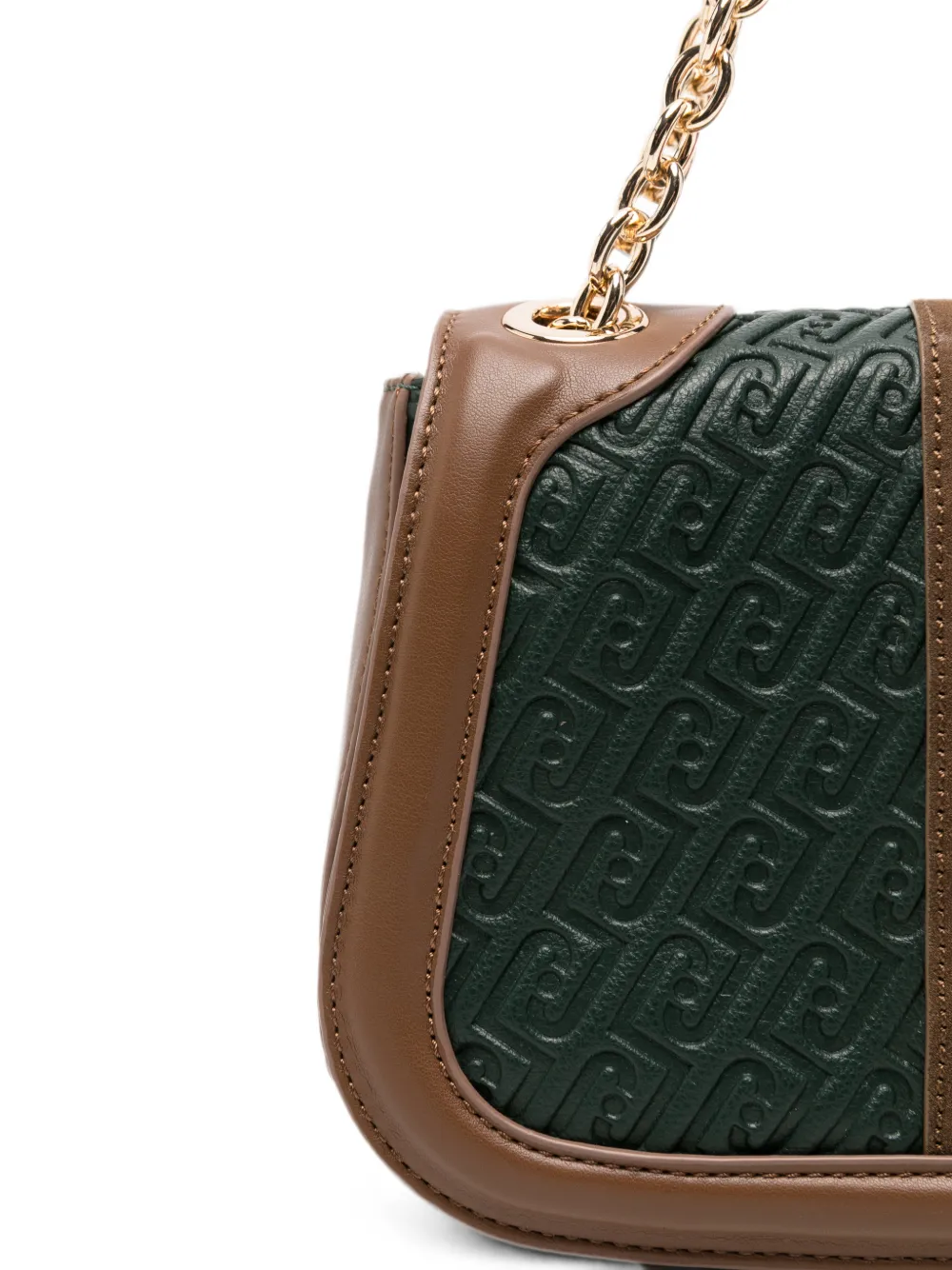 LIU JO Schoudertas met monogram-reliëf en vlakken Groen