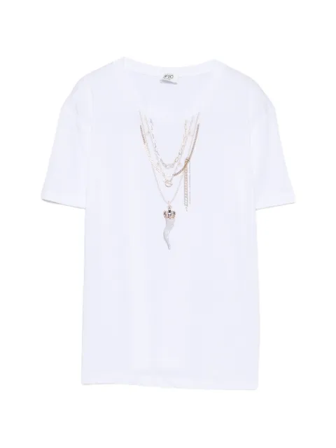 LIU JO graphic-print rhinestone-embellished T-shirt