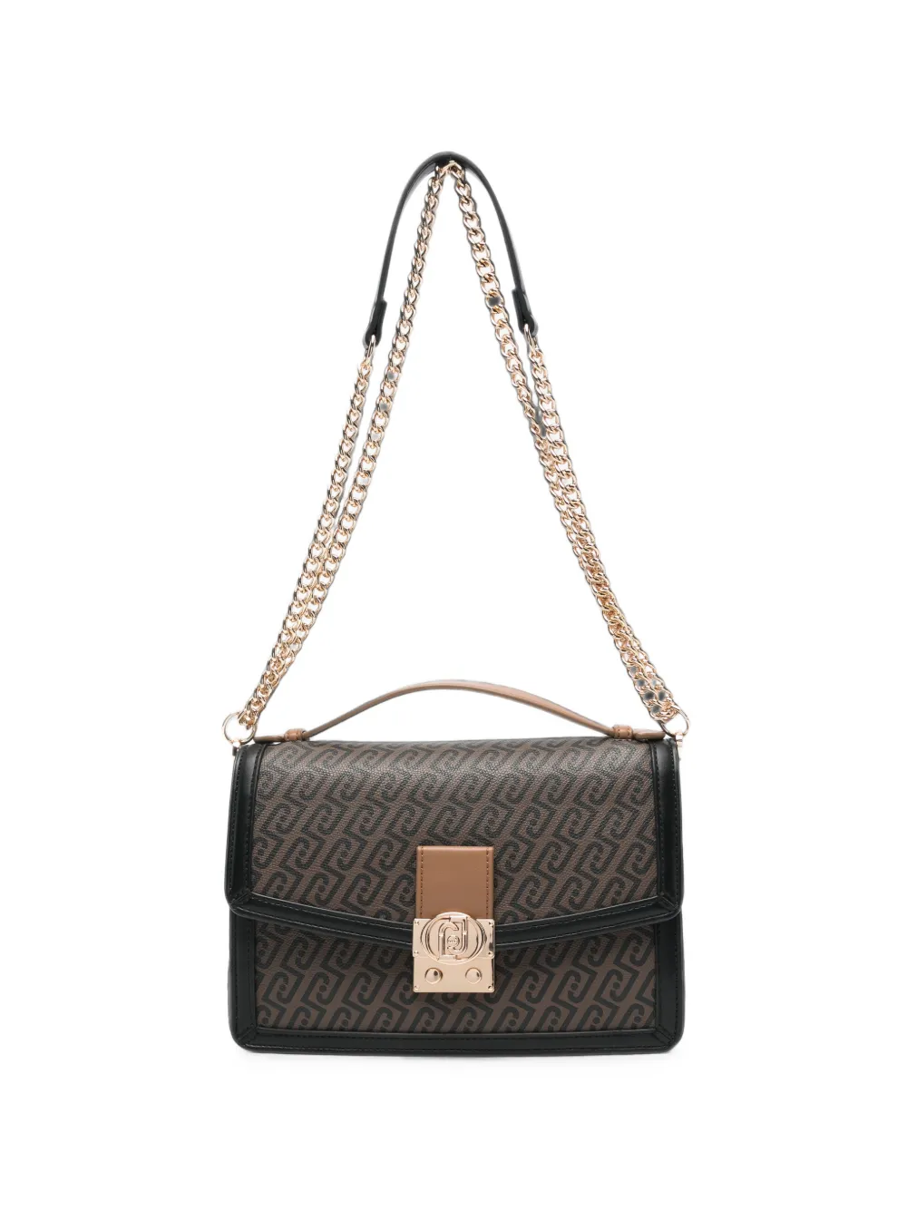 LIU JO monogram-print foldover shoulder bag