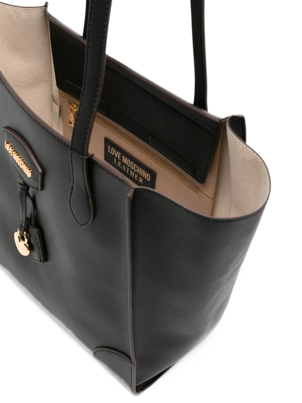 Love Moschino logo-plaque tote bag Zwart